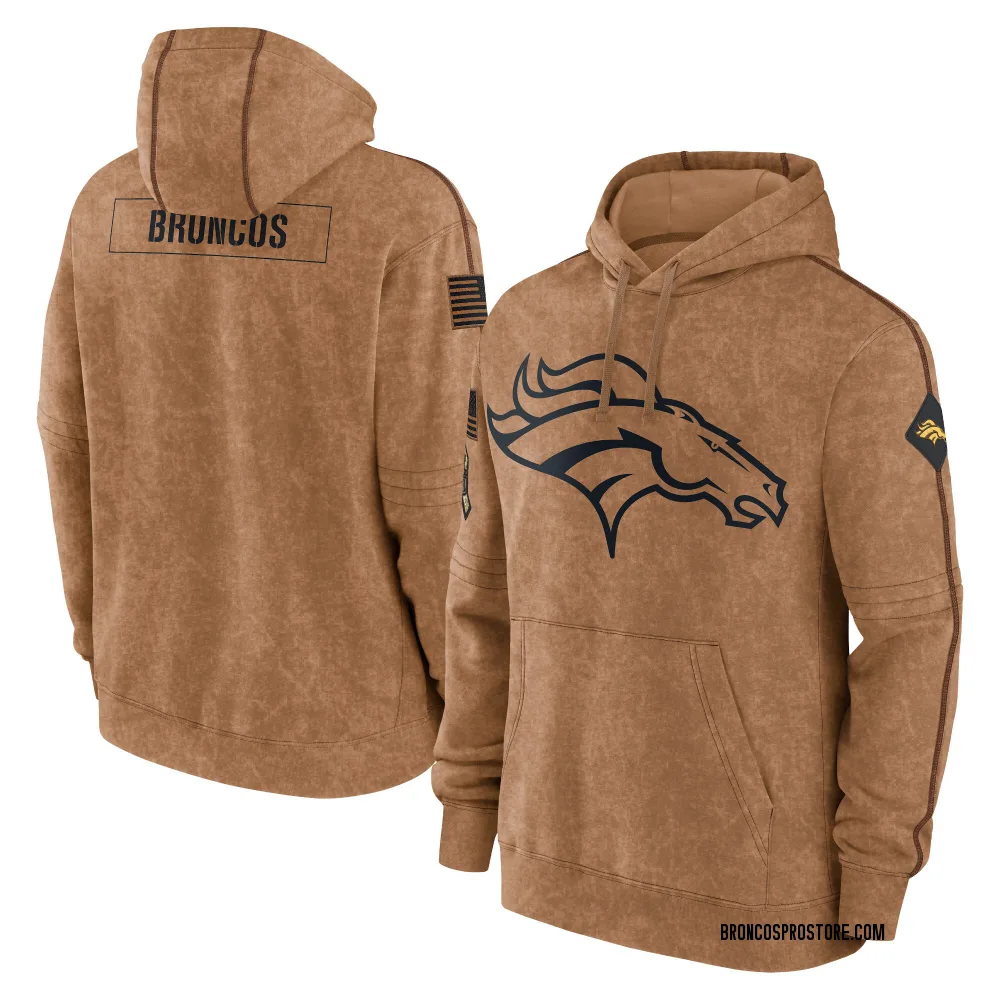 Adult Denver Broncos Brown 2023 Salute to Service Club Pullover Hoodie
